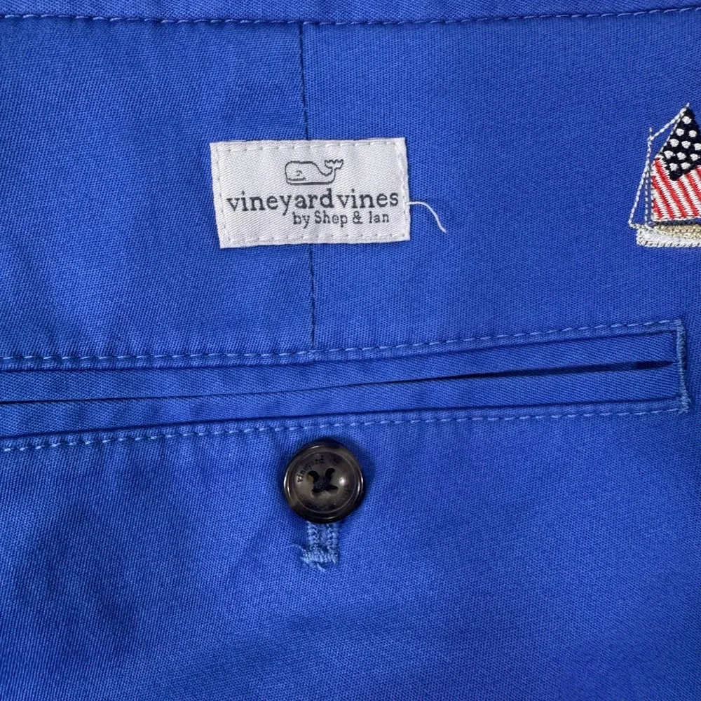 Vineyard Vines Shorts Mens 42 Breaker Short Blue Sailboat Embroidered EUC